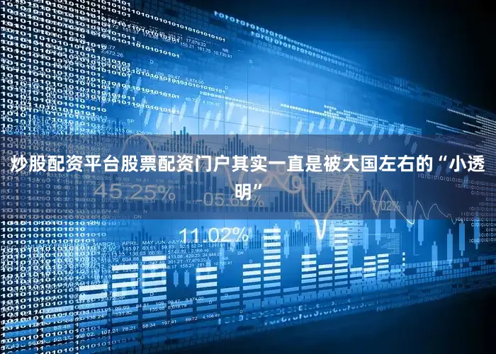 炒股配资平台股票配资门户其实一直是被大国左右的“小透明”